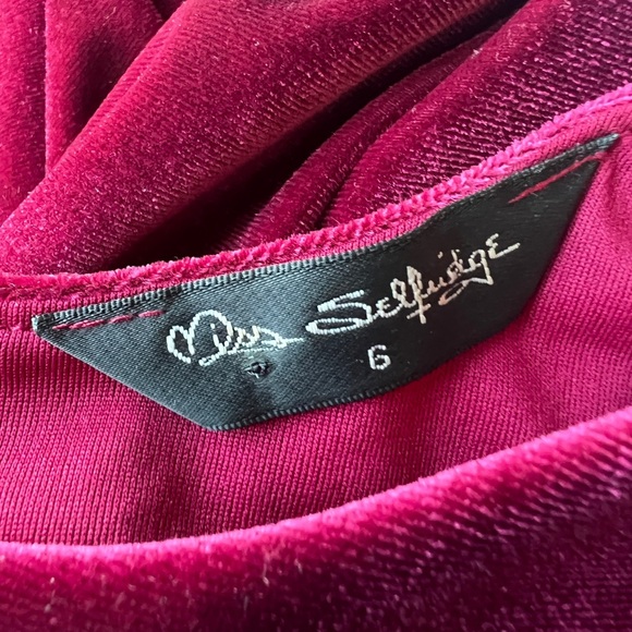 Miss Selfridge Red Velvet Midi Holiday Christmas Party Cocktail Dress 2 - Picture 8 of 8